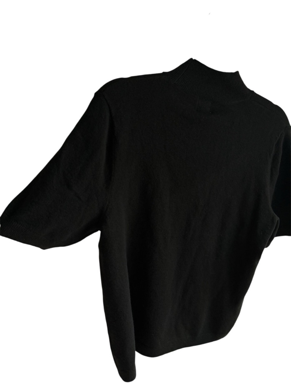 NWT a new day Black Short Sleeve Sweater Mock Neck Vest Shell Top Small Office
